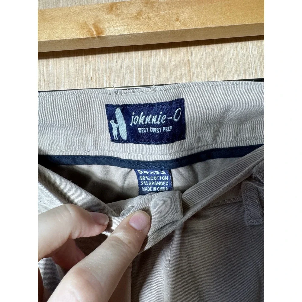 Johnnie O West Coast Prep Mens Beige Pants‎ Size 34x32 Casual Chinos